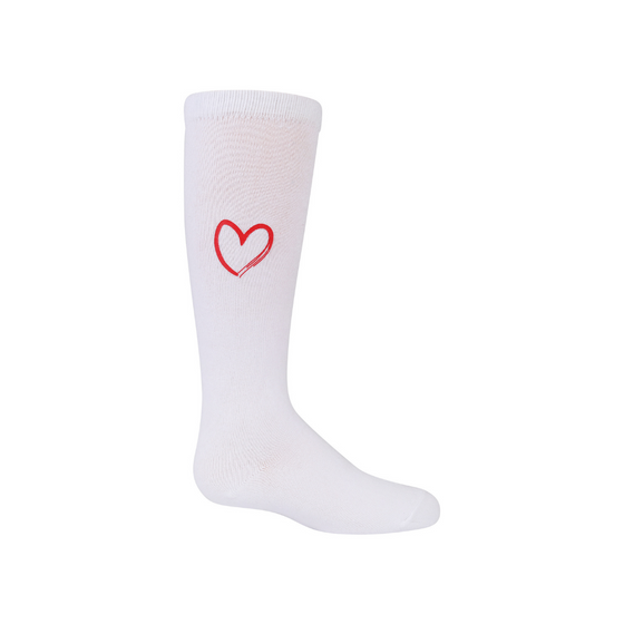 Zubii Painted Heart Knee High Sock - 254